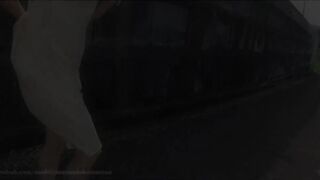 Japanese ex-wife inserted an anal plug in the long booty and flashing