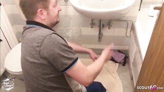 German Red Haired 19 year old Year Mature Seduce Worker to Pounded for Pay