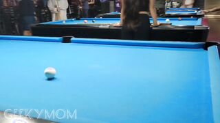 Having Fun pool and flashing my snatch to everyone 