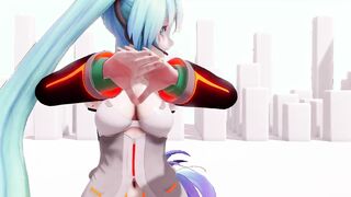 【MMD R-eighteen SEX DANCE】MIKU DANCING EXITED SHOWS HER LONG HOTTIE WHITE ASSホットな女の子[MMD R-18]