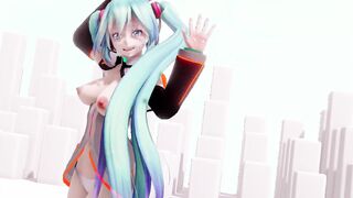 【MMD R-eighteen SEX DANCE】MIKU DANCING EXITED SHOWS HER LONG HOTTIE WHITE ASSホットな女の子[MMD R-18]