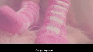 Adorable socks and cunt play into a soft pink setting!