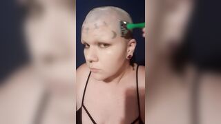 Buzz cut with clippers and then razor bald smooth