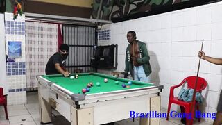 Snooker between friends ends inside a mind-sucking sex party