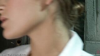 Psycho patient tied and pounded nurse