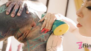 ANAL gaping inked TEEN - Long Dildos, prolapse, squirt, ass2mouth, vagina licking - Anuskatzz, Eden Ivy
