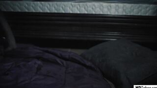 We invite our son's ebony friend to our bed! -