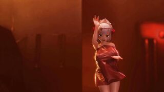 【MMD R-barely legal SEX DANCE] HAKU DANCING NAUGHTY DANCE SHOWS HER LONG TITTED ホットな女の子[MMD R-18]