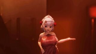 【MMD R-barely legal SEX DANCE] HAKU DANCING NAUGHTY DANCE SHOWS HER LONG TITTED ホットな女の子[MMD R-18]