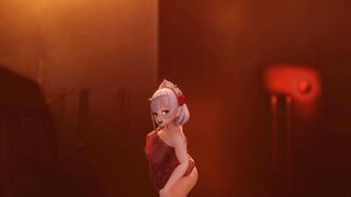 【MMD R-barely legal SEX DANCE] HAKU DANCING NAUGHTY DANCE SHOWS HER LONG TITTED ホットな女の子[MMD R-18]