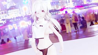 【MMD R-teen SEX DANCE】INTENSE CITY HAKU DANCING SHOWING HER HUGE EXITTING BOOBS セクシーな女の子[MMD]