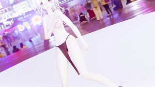 【MMD R-teen SEX DANCE】INTENSE CITY HAKU DANCING SHOWING HER HUGE EXITTING BOOBS セクシーな女の子[MMD]