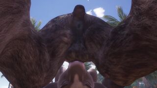FURRY COW BIMBOS Pees three Times From Long Minotaur Bull Sex / (Some Peeing) / Wild Life