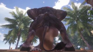 FURRY COW BIMBOS Pees three Times From Long Minotaur Bull Sex / (Some Peeing) / Wild Life