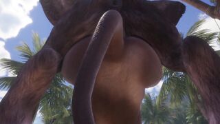 FURRY COW BIMBOS Pees three Times From Long Minotaur Bull Sex / (Some Peeing) / Wild Life