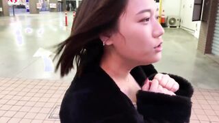 Japanese lovers having sex into bunny women cosplay. The shaking