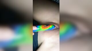 Thick tight twat mixed women plays with her cunt solo.