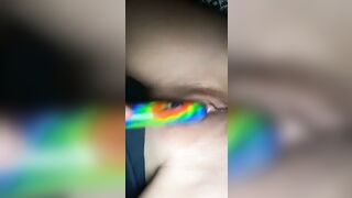 Thick tight twat mixed women plays with her cunt solo.