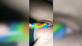 Thick tight twat mixed women plays with her cunt solo.