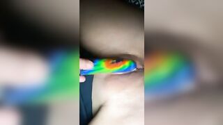 Thick tight twat mixed women plays with her cunt solo.