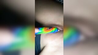 Thick tight twat mixed women plays with her cunt solo.