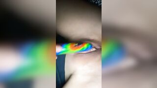 Thick tight twat mixed women plays with her cunt solo.