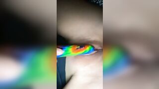 Thick tight twat mixed women plays with her cunt solo.