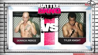 Blonde hoe with natural breasts fucks inside a boxing ring