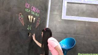 The women get a taste for ice cream but get