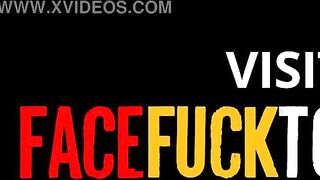 crazy hot red haired hispanic face cum leaking after rough face pounded