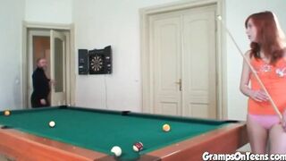 Ginger 18 fucks gramps penis after fellatio