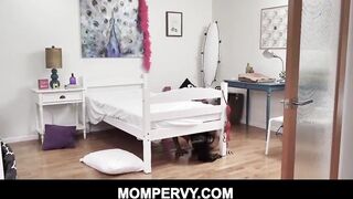 Hispanic Stepmom Desiree Dulce get stucked under the bed and