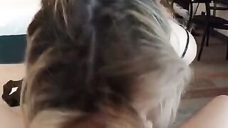 Cumming On Her Pink Sex Toy While Blowing Dick