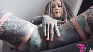 huge SQUIRT from Tattoo chick into High heels - rough ANAL strech - atm, long sex toys, GAPE, prolapse play