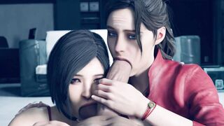 irresistible resident evil girls ada & claire - loves to double head your rock rough 12 inch penis!!