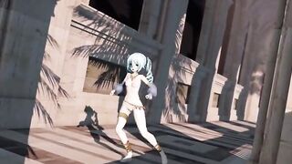 【MMD R-19 year old SEX DANCE】HAKU SENSUAL MASTURBA HUGE DICK DANCES AND RESIVE HUGE FUCKセクシーな女の子[MMD]
