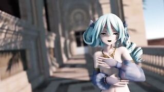 【MMD R-19 year old SEX DANCE】HAKU SENSUAL MASTURBA HUGE DICK DANCES AND RESIVE HUGE FUCKセクシーな女の子[MMD]