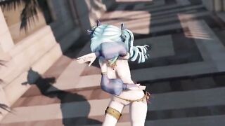 【MMD R-19 year old SEX DANCE】HAKU SENSUAL MASTURBA HUGE DICK DANCES AND RESIVE HUGE FUCKセクシーな女の子[MMD]