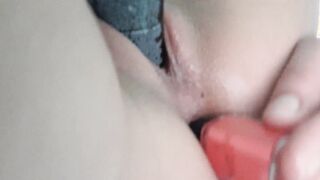 Baby masturbating her 2 holes at the same time