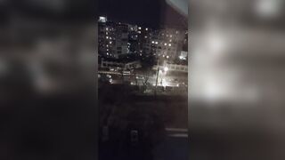 Showing big breasts to unknow people on bus station - Flash boobies on outside place for all people around