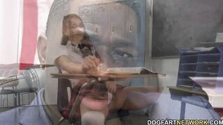 Liz Jordan gets creampied into detention by professor's Huge African
