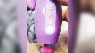 Having Fun with my clitoris until I squirt into the glass and swallow it