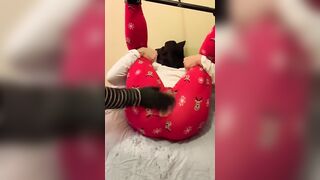 Friend Cuffs my Ankles to the Wall, and Makes Me Squirt into my Ripped PJ’s!