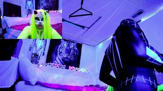 Camgirl live performance Neon Kitty pegging Spiderman part II