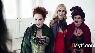 three Evil Witches Take Over Innocent chinese Guy For Halloween