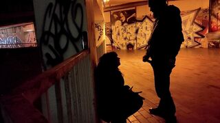 The obedient skank ex-wife blows penis into the underpass part two