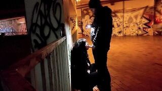 The obedient skank ex-wife blows penis into the underpass part two