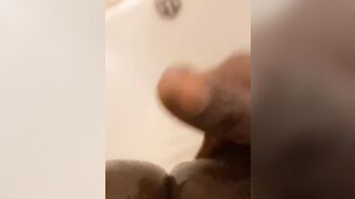 Huge fat black cunt going rough on that soak twat