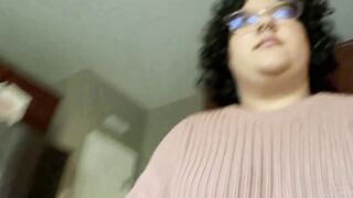Chubby 18 Year Old shows off her body while everyone is home