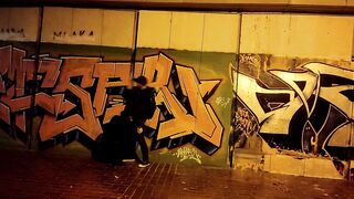 The obedient skank wifey blows penis inside the underpass part one